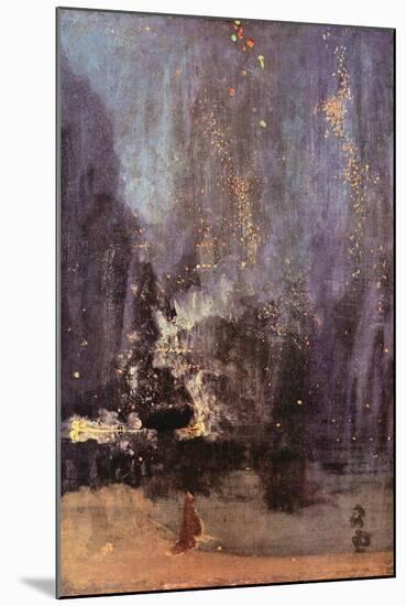Nocturne in Black and Gold, the Falling Rocket-James Abbott McNeill Whistler-Mounted Art Print