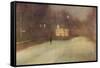 Nocturne In Gray and Gold, Snow In Chelsea-James Abbott McNeill Whistler-Framed Stretched Canvas