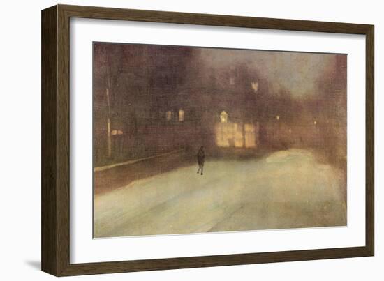 Nocturne In Gray and Gold, Snow In Chelsea-James Abbott McNeill Whistler-Framed Art Print