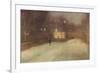 Nocturne in Gray and Gold, Snow in Chelsea-James Abbott McNeill Whistler-Framed Art Print