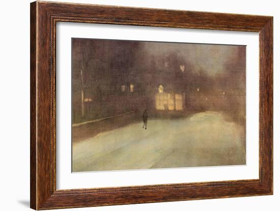 Nocturne in Gray and Gold, Snow in Chelsea-James Abbott McNeill Whistler-Framed Art Print