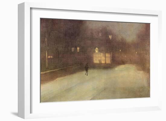 Nocturne In Gray and Gold, Snow In Chelsea-James Abbott McNeill Whistler-Framed Art Print