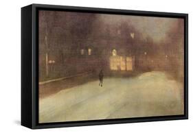 Nocturne In Gray and Gold, Snow In Chelsea-James Abbott McNeill Whistler-Framed Stretched Canvas