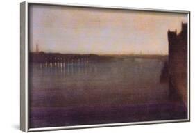 Nocturne In Gray and Gold, Westminster Bridge-James Abbott McNeill Whistler-Framed Art Print