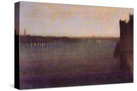 Nocturne In Gray and Gold, Westminster Bridge-James Abbott McNeill Whistler-Stretched Canvas