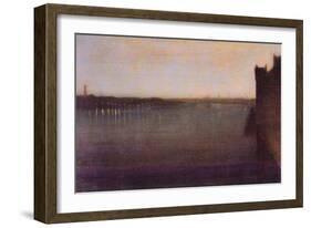 Nocturne In Gray and Gold, Westminster Bridge-James Abbott McNeill Whistler-Framed Art Print