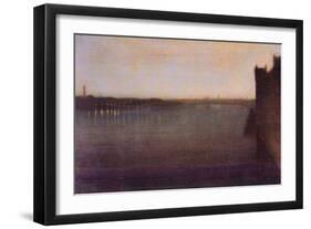 Nocturne In Gray and Gold, Westminster Bridge-James Abbott McNeill Whistler-Framed Art Print