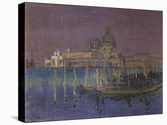 Nocturne: the Dogana and Santa Maria Della Salute, Venice, 1896 (Oil on Canvas)-Walter Richard Sickert-Stretched Canvas