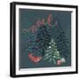 Noel Christmas Trees-Yachal Design-Framed Giclee Print