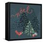 Noel Christmas Trees-Yachal Design-Framed Stretched Canvas