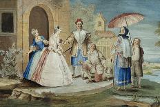 Moliere, on Bended Knee, with and Comedians Acting in 'Georges Dandin', 1667. Studio of Noel Coypel-Noel Coypel-Framed Stretched Canvas