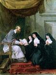 St. Francois de Sales Giving the Rule of the Visitation to St. Jeanne de Chantal-Noel Halle-Giclee Print