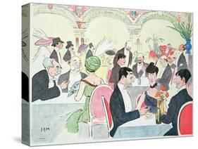 Noel Peter's Restaurant in Paris, 1914 (Colour Litho)-Sem-Stretched Canvas