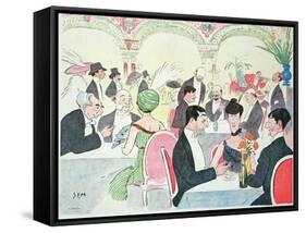 Noel Peter's Restaurant in Paris, 1914 (Colour Litho)-Sem-Framed Stretched Canvas