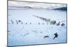 Noelle Zmuda And Her Dog Tink Go For A Cold Winter Run On Pond Oreille Bay Trail, Sandpoint, Idaho-Ben Herndon-Mounted Photographic Print