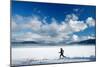 Noelle Zmuda Goes For Winter Run On The Pond Oreille Bay Trail, Sandpoint, Idaho. Lake Pend Oreille-Ben Herndon-Mounted Photographic Print