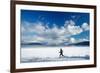 Noelle Zmuda Goes For Winter Run On The Pond Oreille Bay Trail, Sandpoint, Idaho. Lake Pend Oreille-Ben Herndon-Framed Photographic Print