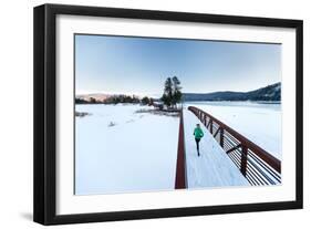 Noelle Zmuda, Winter Run At Balto Dog Park Along The Pend Oreille River Near Sandpoint, Idaho-Ben Herndon-Framed Photographic Print