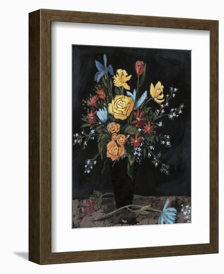 Noir Floral I-Megan Meagher-Framed Art Print