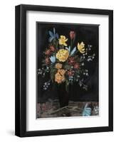 Noir Floral I-Megan Meagher-Framed Art Print