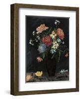 Noir Floral II-Megan Meagher-Framed Art Print