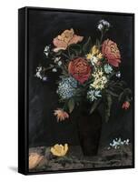 Noir Floral II-Megan Meagher-Framed Stretched Canvas