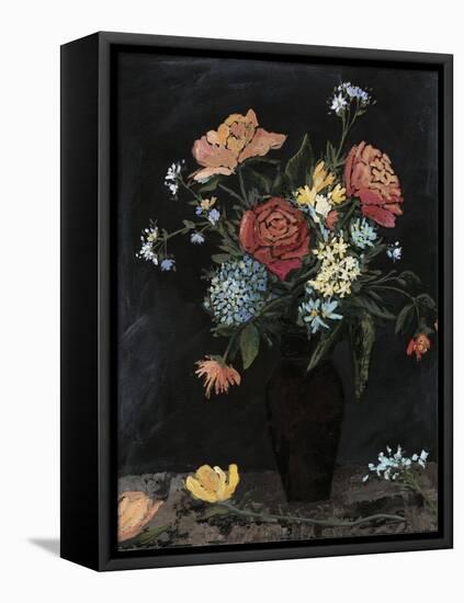 Noir Floral II-Megan Meagher-Framed Stretched Canvas