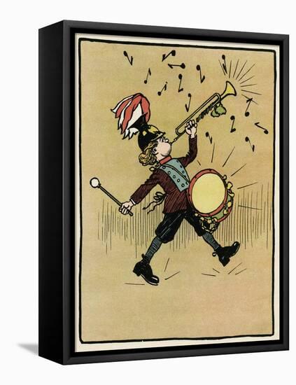 Noisy Musical Boy-John Hassall-Framed Stretched Canvas