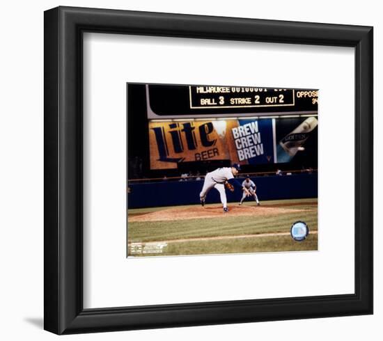 Nolan Ryan - 300th win (Last Pitch)-null-Framed Photographic Print