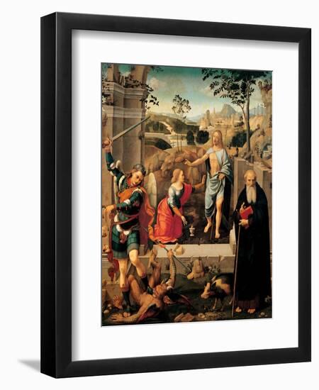 Noli Me Tangere, Christ appearing to Mary Magdalene, with Saints-Timoteo Viti-Framed Art Print