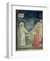 Noli Me Tangere, Detail of Christ and Mary Magdalene, c.1305-Giotto di Bondone-Framed Giclee Print