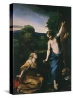 Noli Me Tangere, Touch Me Not, Risen Christ Appears to Mary Magdalene, 1525-Antonio Allegri Da Correggio-Stretched Canvas