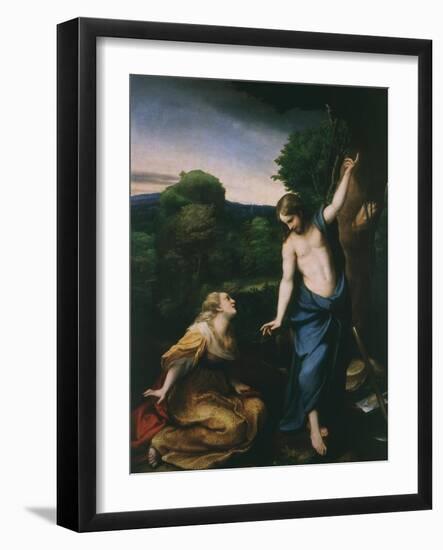 Noli Me Tangere, Touch Me Not, Risen Christ Appears to Mary Magdalene, 1525-Antonio Allegri Da Correggio-Framed Giclee Print