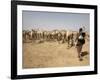 Nomadic Camel Herders Lead their Herd to a Watering Hole in Rural Somaliland, Northern Somalia-Mcconnell Andrew-Framed Photographic Print