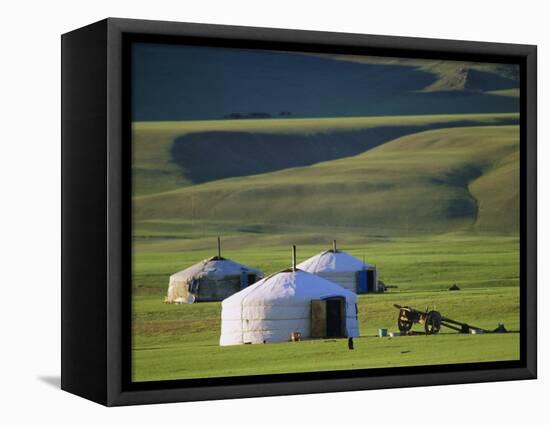 Nomads' Camp, Terkhin Valley, Arkhangai, Mongolia-Bruno Morandi-Framed Stretched Canvas