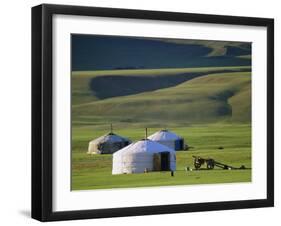 Nomads' Camp, Terkhin Valley, Arkhangai, Mongolia-Bruno Morandi-Framed Photographic Print