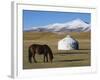 Nomads Horse and Yurt, Bayanbulak, Xinjiang Province, China, Asia-Christian Kober-Framed Photographic Print