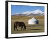 Nomads Horse and Yurt, Bayanbulak, Xinjiang Province, China, Asia-Christian Kober-Framed Photographic Print