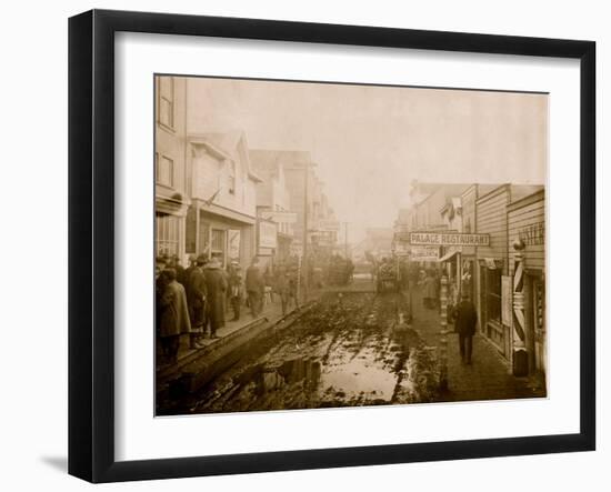 Nome's Muddy Streets & Barber Shop-null-Framed Art Print