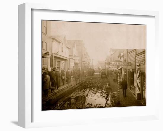 Nome's Muddy Streets & Barber Shop-null-Framed Art Print