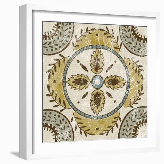 Non-Embellished Batik Square VII-Chariklia Zarris-Framed Art Print