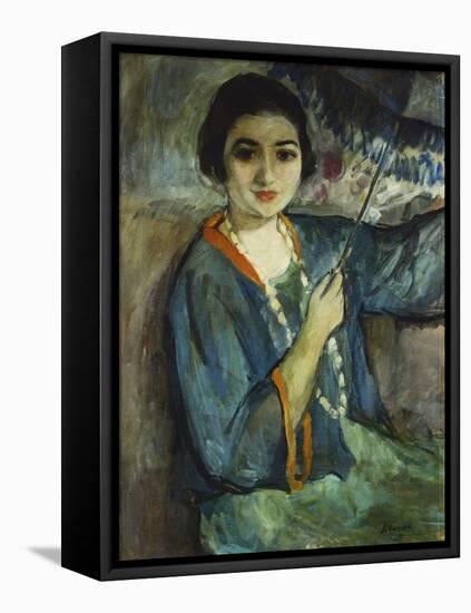 Nono with Umbrella; Nono a L'Ombrelle-Henri Lebasque-Framed Stretched Canvas