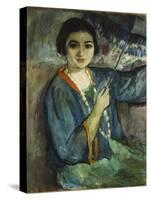 Nono with Umbrella-Henri Lebasque-Stretched Canvas