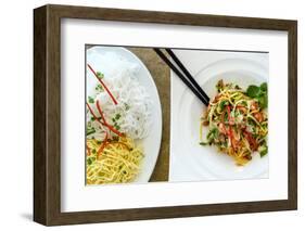 Noodles and seafood with vegetables, Vietnamese food, Vietnam, Indochina, Southeast Asia, Asia-Alex Robinson-Framed Photographic Print