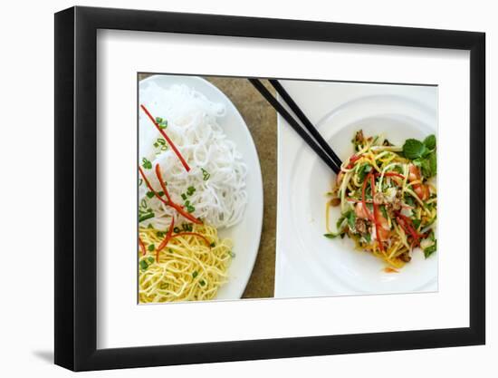 Noodles and seafood with vegetables, Vietnamese food, Vietnam, Indochina, Southeast Asia, Asia-Alex Robinson-Framed Photographic Print