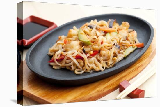 Noodles with Seafood. Japanese Cuisine-Gresei-Stretched Canvas