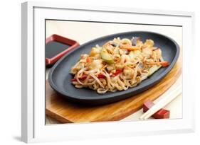 Noodles with Seafood. Japanese Cuisine-Gresei-Framed Photographic Print