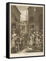 Noon a Group of Huguenots Attend Chapel Opposite an Eating House-William Hogarth-Framed Stretched Canvas
