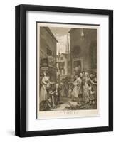 Noon a Group of Huguenots Attend Chapel Opposite an Eating House-William Hogarth-Framed Art Print