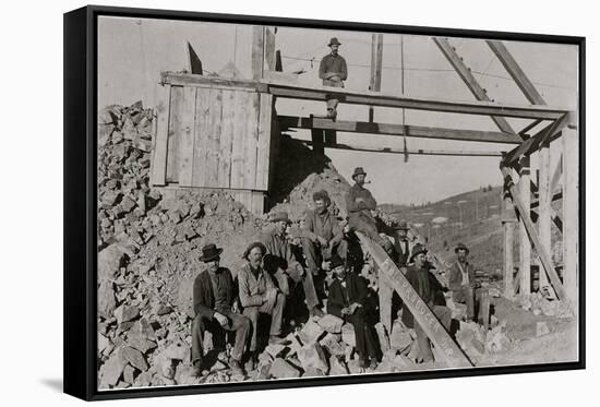 Noon Break For Miners At Cripple Creek-F. Jay Haynes-Framed Stretched Canvas